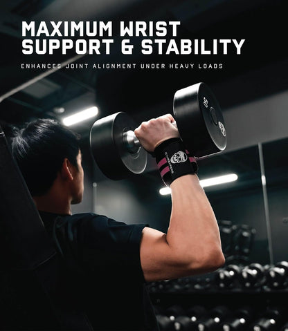 Weightlifting Wrist Wraps (IPF Approved) 18" Professional Quality Wrist Support with Heavy Duty Thumb Loop - Best Wrap for Powerlifting Competition, Strength Training, Bodybuilding