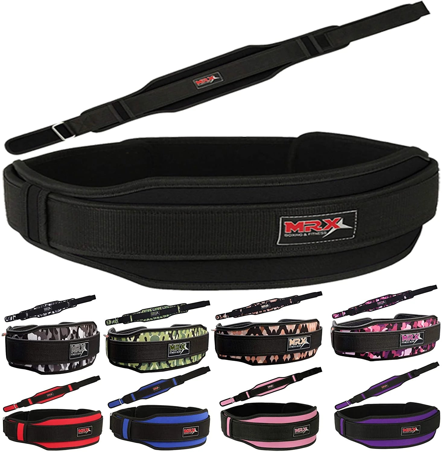 Weight Lifting Belt with Double Back Support Gym Training Black XL