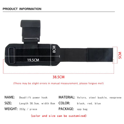 Weight Lifting Hook Grips with Wrist Wraps Hand-Bar Wrist Strap Gym Fitness Hook Weight Strap Pull-Ups Power Lifting Gloves