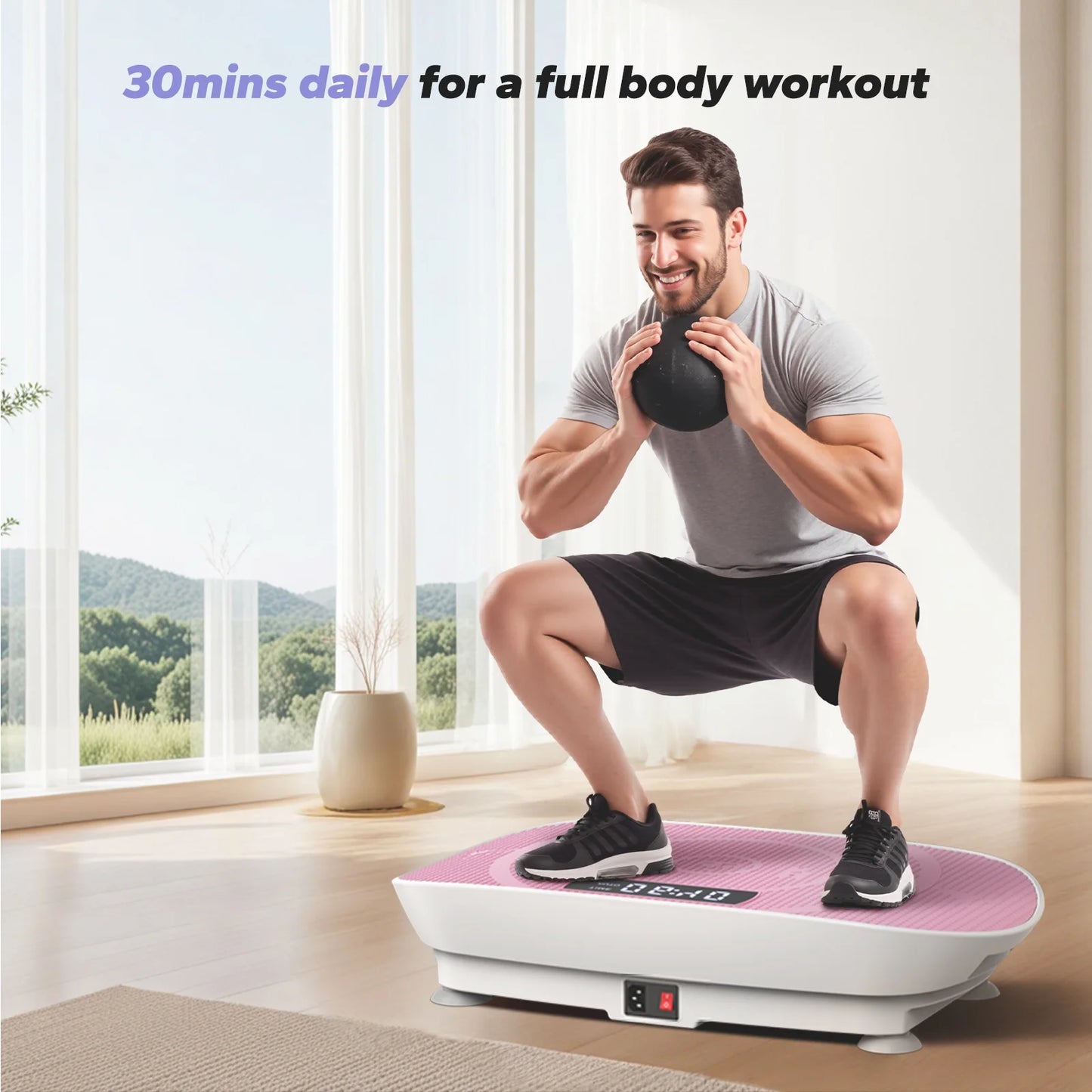 Vibrating Muscle Toner, Toning Machine, 400Lbs Capacity, Home Workout Equipment Vibration Plate Exercise Machine
