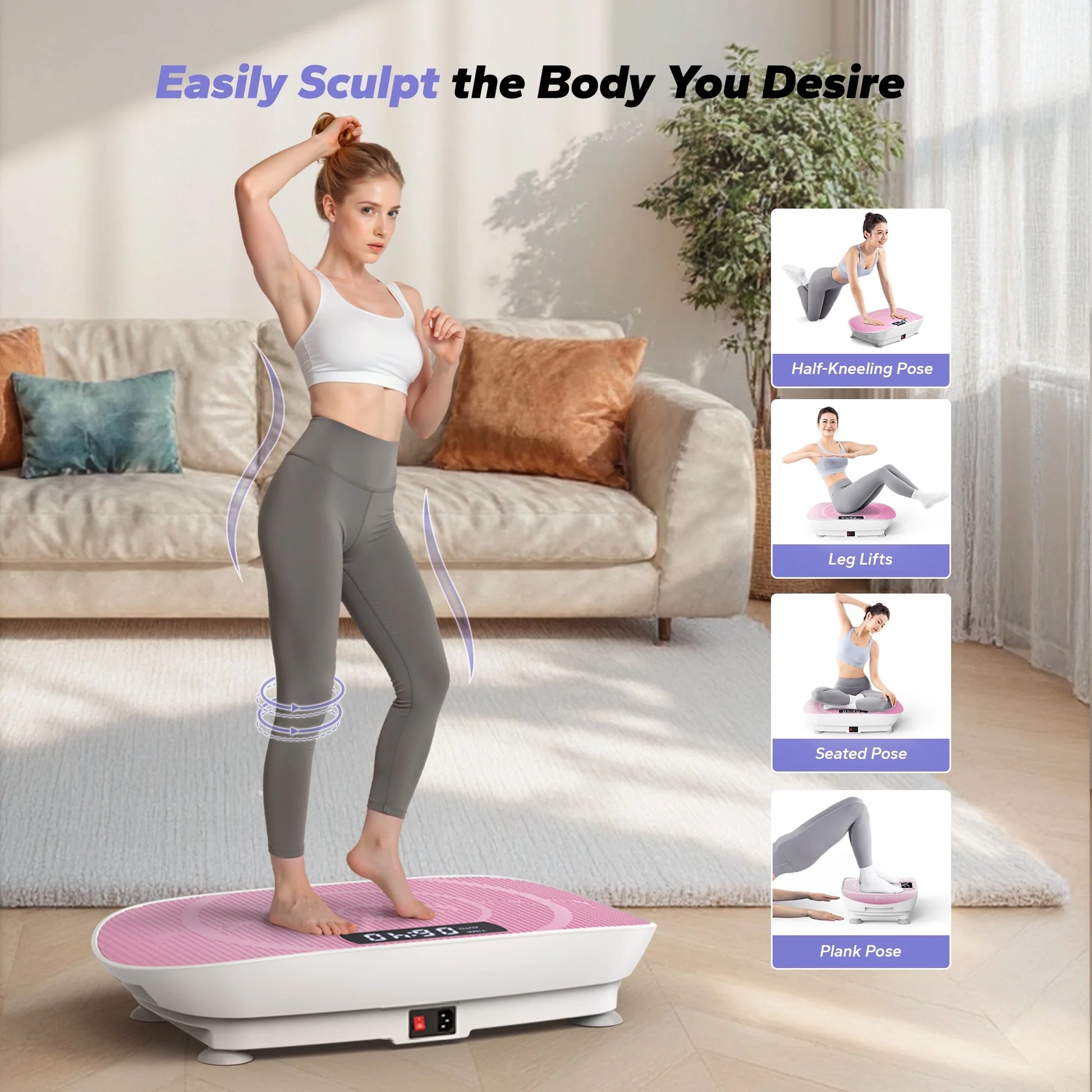 Vibrating Muscle Toner, Toning Machine, 400Lbs Capacity, Home Workout Equipment Vibration Plate Exercise Machine